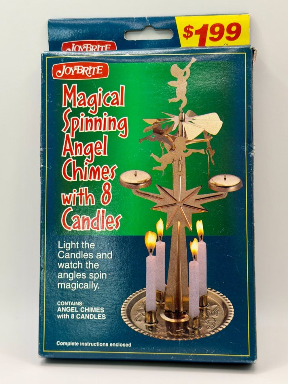Vintage Joybrite Magical Spinning Angel Chimes 8 Candles NOS